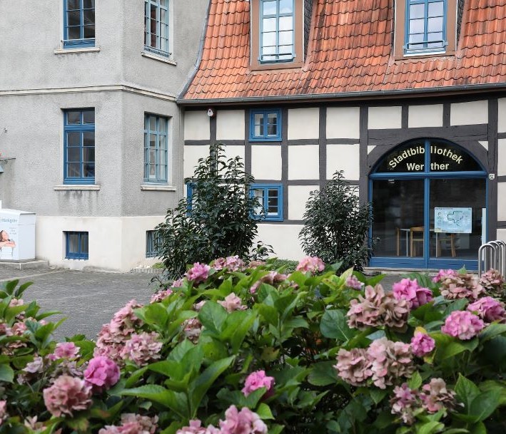 Ansicht der Stdtbibliothek Werther im Fachwerkhaus