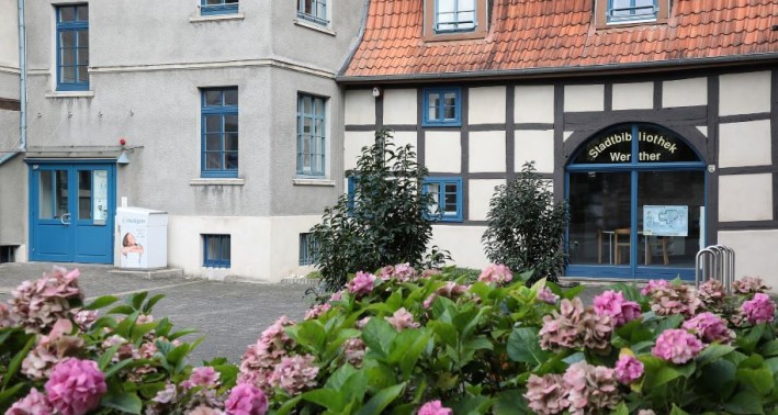 Ansicht der Stdtbibliothek Werther im Fachwerkhaus