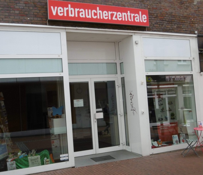 Das Foto zeigt den Eingang der Verbraucherzentrale NRW Beratungsstelle Recklinghausen