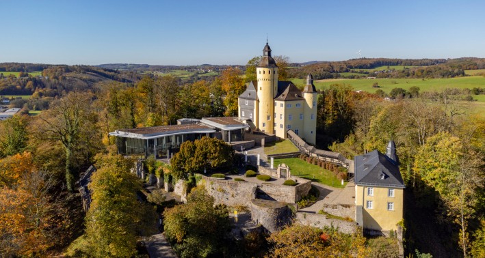 Luftaufnahme von Schloss Homburg