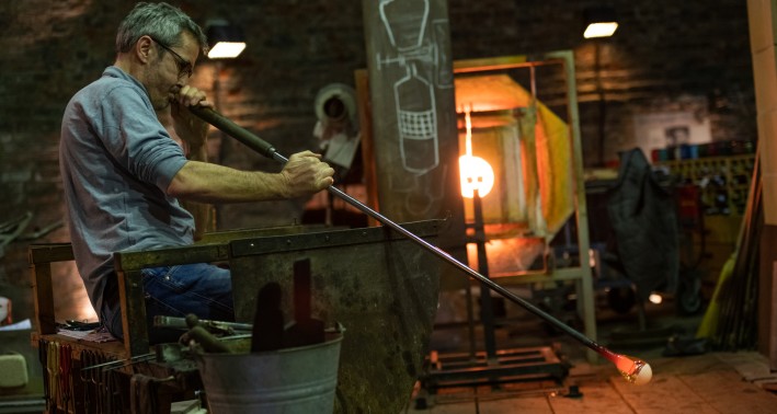 Blick in die Schauproduktion im Glasturm