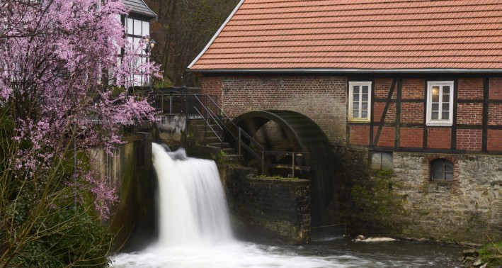 Das Foto zeigt das Historische Ensemble Stütings Mühle