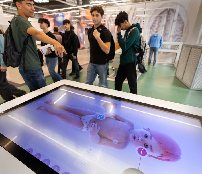 Foto: Benito Barajas Das Foto zeigte eine Jugendgruppe in der Ausstellung Gesundheitswesen in der DASA Arbeitswelt Ausstellung.