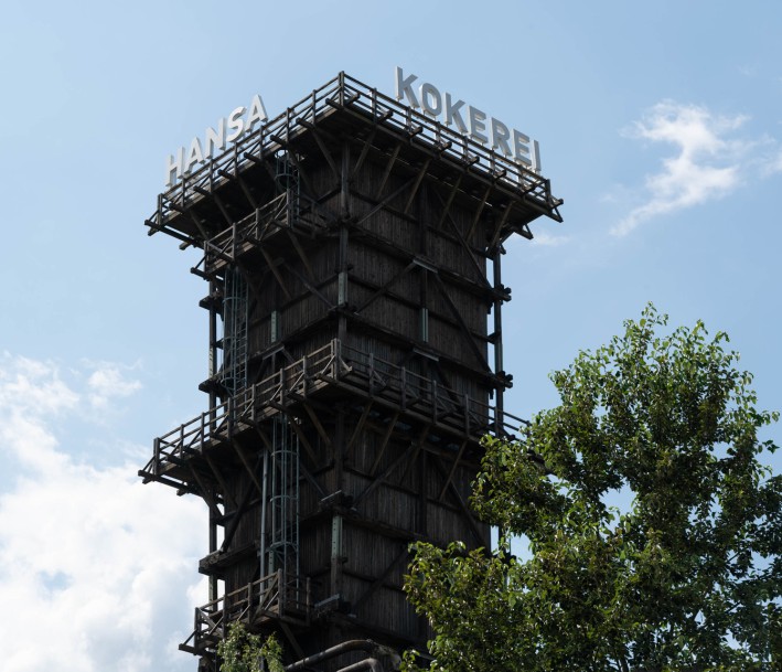 Das Wahrzeichen der Kokerei Hansa - der Löschturm
