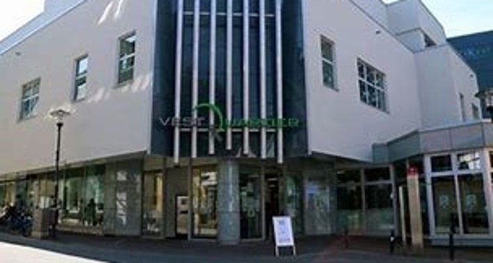 Die Stadtbibliothek im Vest Quartier; mitten in der schönen Altstadt Recklinghausens.