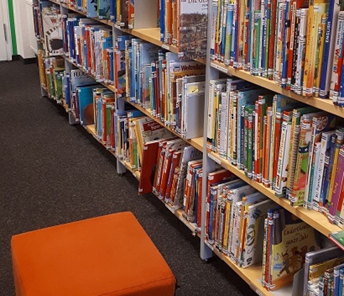 Blick in ein Bücherregal