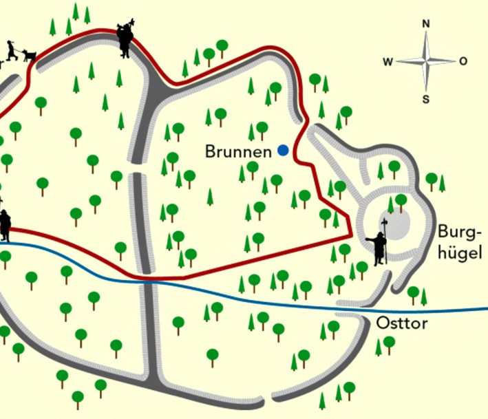 Eine Karte des Wanderwegs vom Lernort Hörmuseum Lichtenau