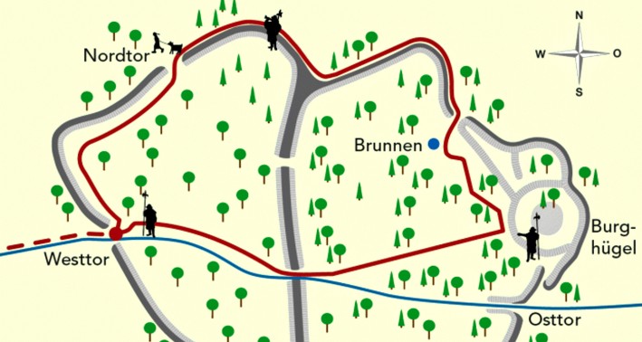 Eine Karte des Wanderwegs vom Lernort Hörmuseum Lichtenau