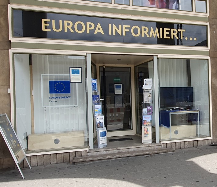 Eingangsbereich des Lernorts Europe Direct in Essen