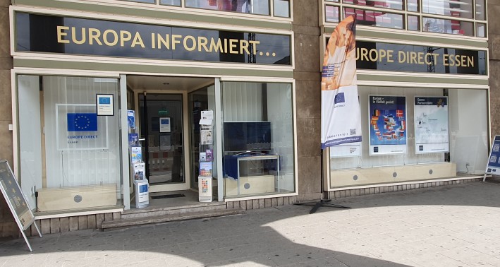 Eingangsbereich des Lernorts Europe Direct in Essen