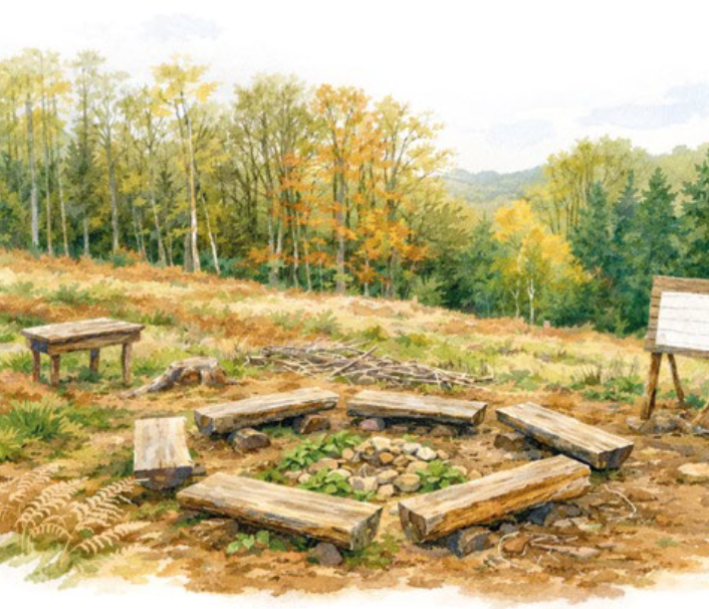 Feuerstelle im Lernort Bergische Waldschule