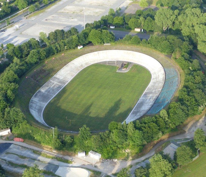 Das Radsportstadion aus der Vogelperspektive