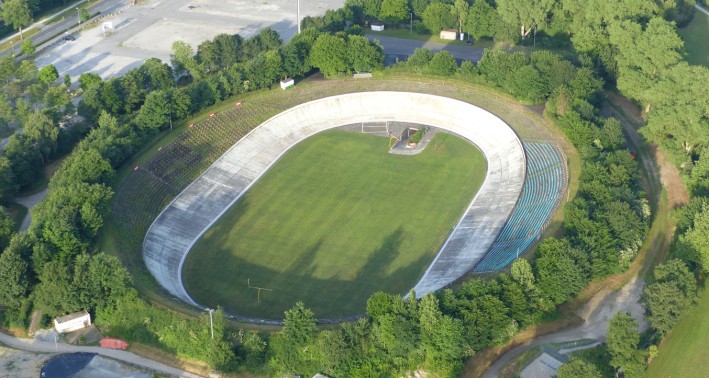 Das Radsportstadion aus der Vogelperspektive